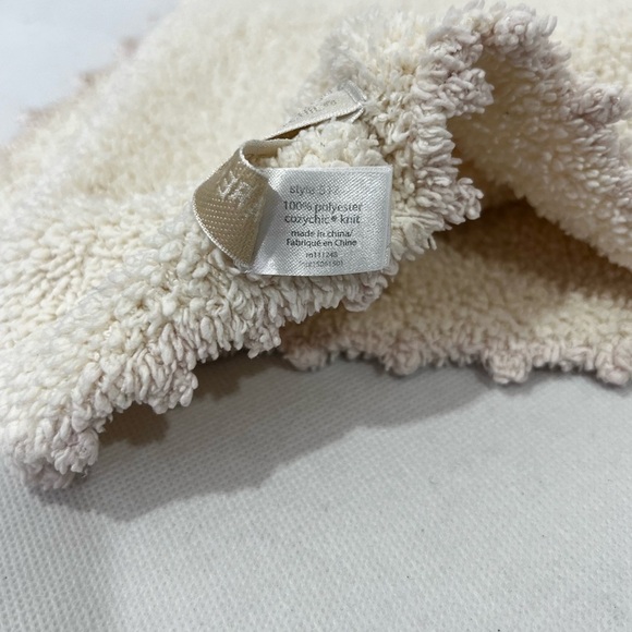 Barefoot Dreams Cozy Chic Stripe Receiving Blanket Cream Blush Pink Style# 517 - Picture 7 of 9